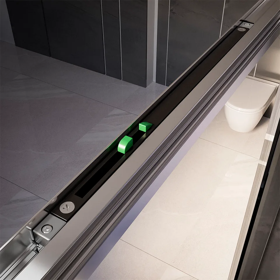 Боковая панель Veconi Premium Trento SP-30CH, 800х2000 хром, стекло прозрачное