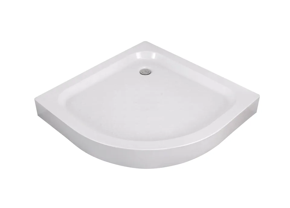 Душевой поддон Пластика/Plastica, 90*90*13см, Угловая, на каркасе, с сифоном и сливом