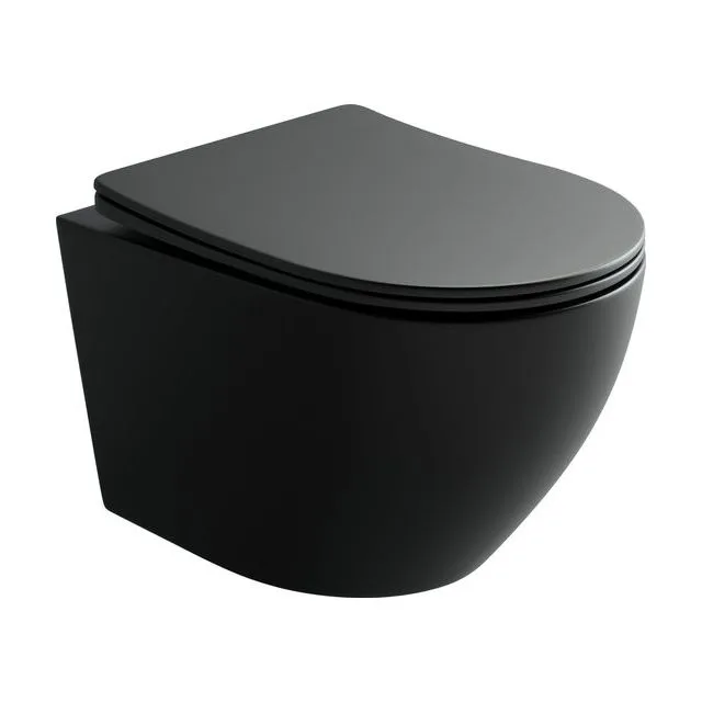 Унитаз подвесной Ceramica Nova Уно (Uno) CN11001MB черный матовый с сиденьем микролифт смыв воронка-водоворот