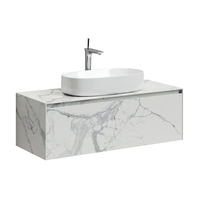 Тумба под раковину Sancos Мрамор (Stone) 120 см ST120SV настенная универсальная 1 ящик