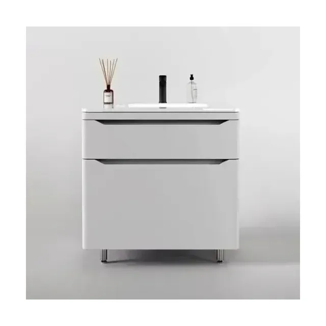 Тумба с раковиной Style Line Марелла Люкс 80 напольная белая матовая