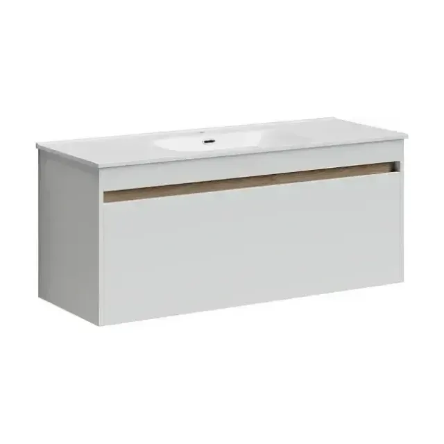 Тумба с раковиной Sancos Smart 120 софт айс, 2 ящика