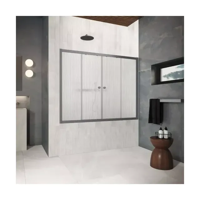 Шторка на ванную Z2V Protec 165 06 Moru, профиль GunMetal, стекло Moru