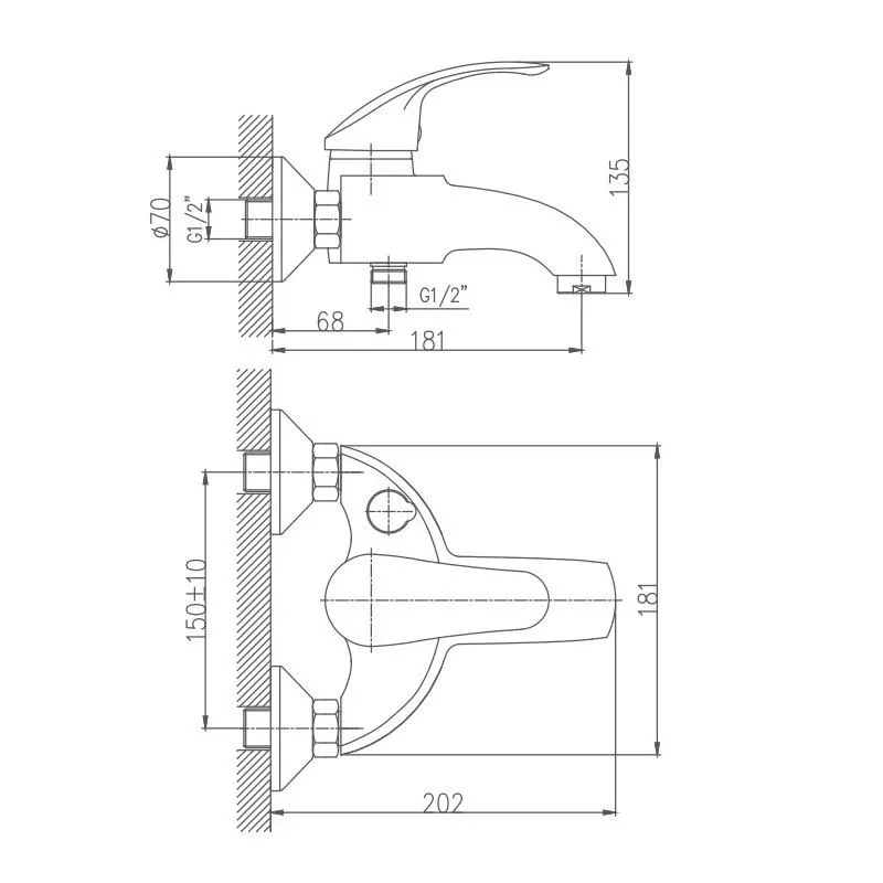 Смеситель Haiba HB3221 для ванны и душа