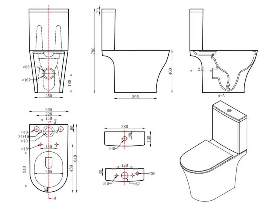 Унитаз-компакт Orans Ceramic WM9907 36,5*64 безободковый с крышкой-сиденьем микролифт Slim