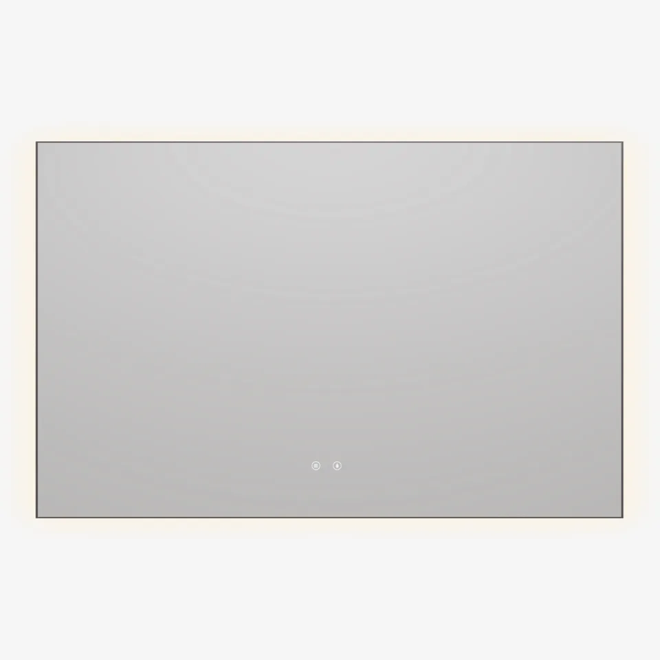 Зеркало с подсветкой VLM-4F120GM-2 1200х800 c сенсорным выключателем, антизапотевание, вороненая сталь