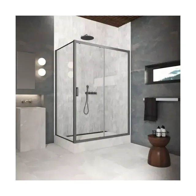 Душевой уголок ZP+ZPV Protec 175*80 06 01, профиль GunMetal, стекло прозрачное