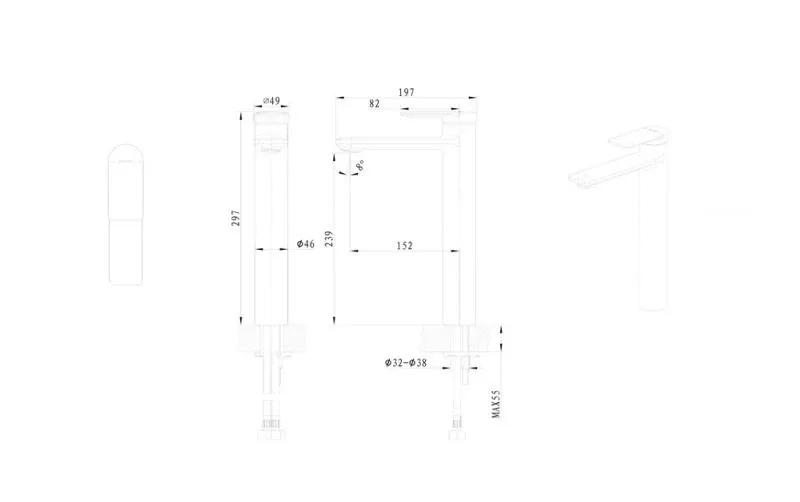 Смеситель Bravat Eddie F1369402BW-A9-ENG для раковины черный