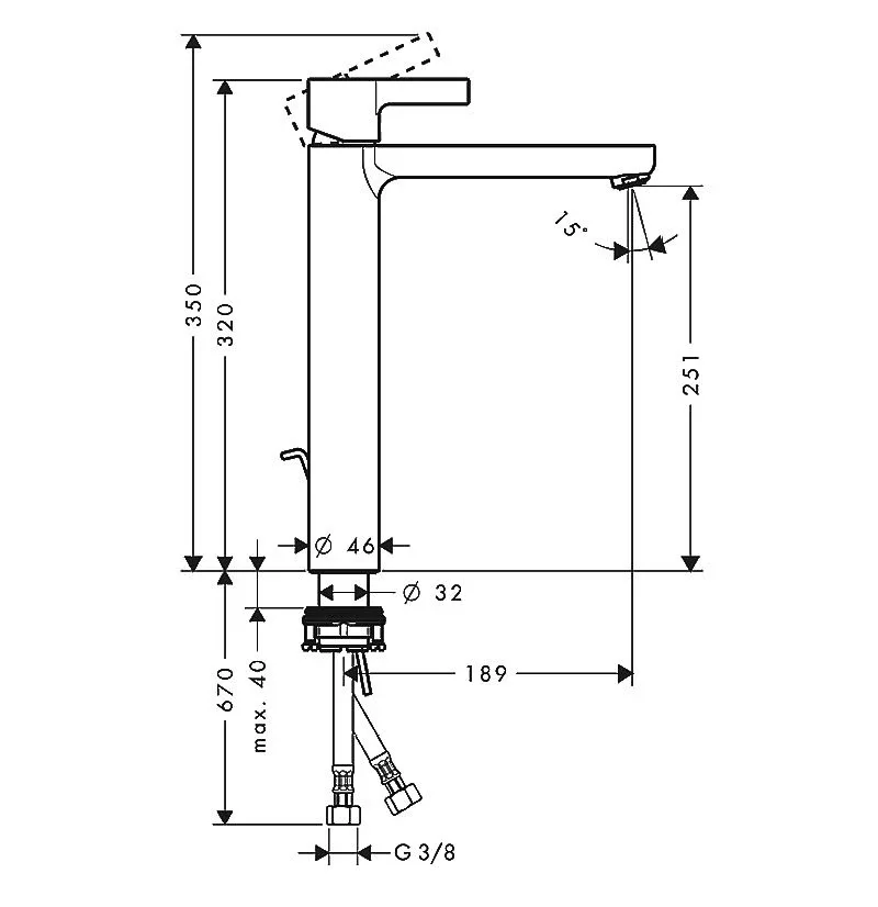 Смеситель Hansgrohe Metris S 31022000 для раковины