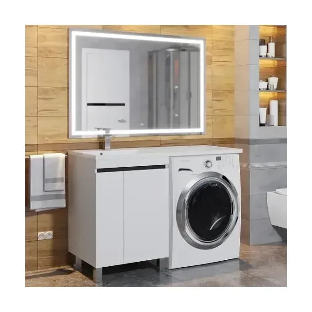 Комплект мебели Uperwood Magenta 120 под стиральную машину напольный, белый/графит, с дверцами L