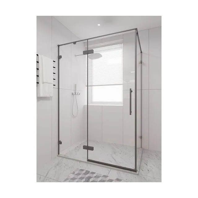 Боковая панель Veconi Premium Alassio SP GR, 1000x2000, брашированный графит, стекло прозрачное осветленное