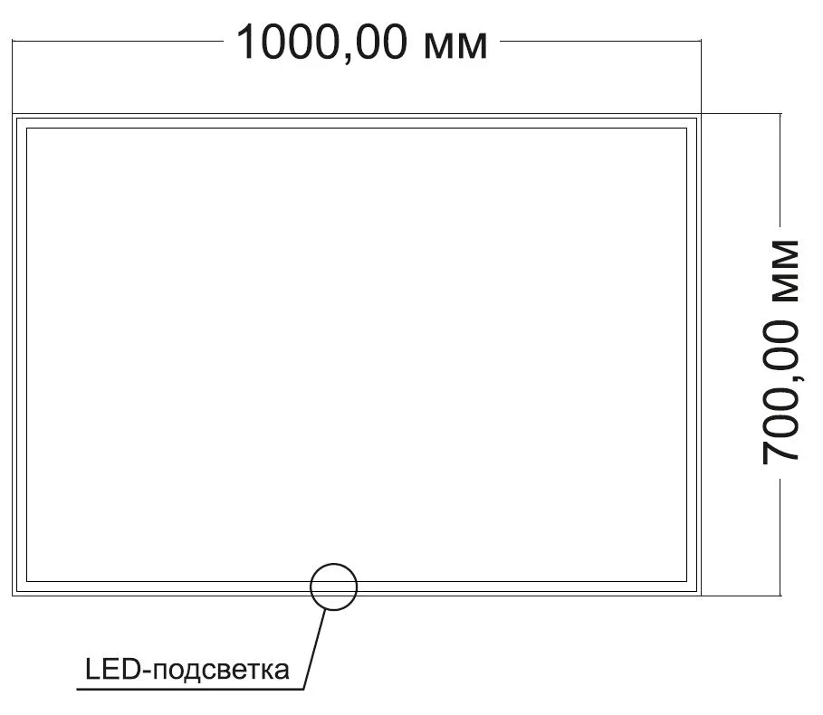 Зеркало с подсветкой VLM-3VN1007 1000х700 c сенсорным выключателем и диммером