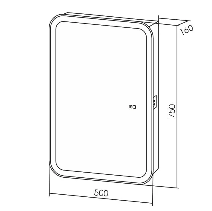 Зеркало-шкаф Silver Mirrors Фиджи-2 50 Flip сенсорный выключатель с Led-подсветкой и антизапотеванием L/R