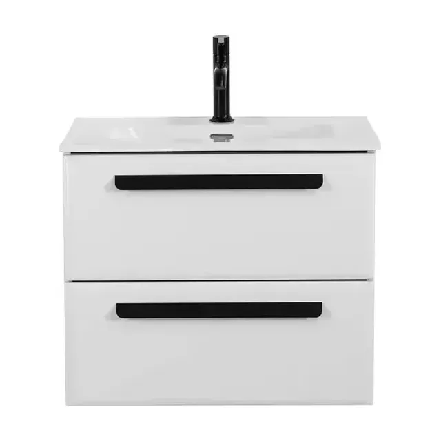 Тумба с раковиной Cezares Эко-Кер (Eco-Cer) 60 белый глянцевый (раковина CZR-8073-60)