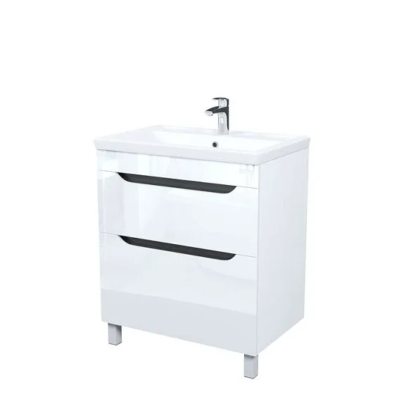 Тумба Iddis Рэй (Ray) RAY70WFi95K с умывальником напольная 70 см подходит умыв. 710x465x835 мм белый