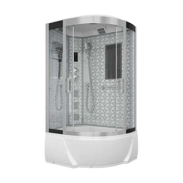 Душевая кабина Niagara Luxe NG-7712WL (80x120х215) высокий поддон(38см),дверь раздвижная,стенки серебро