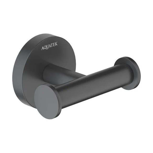 Крючок двойной AQUATEK, матовый черный AQ4202MB ОБЕРОН