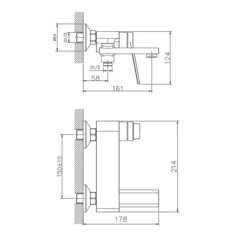 Смеситель Haiba HB60572 для ванны и душа