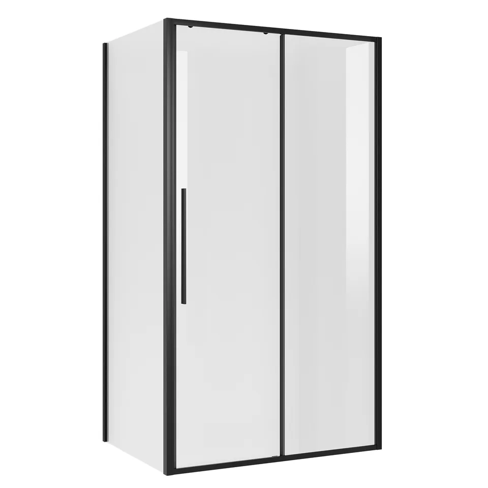 Душевое ограждение Niagara Nova NG-84-13AB-A90B-34 (130х90х195) прямоугольник,черный матовый,дверь раздвижная,стекло прозрачное,2 места