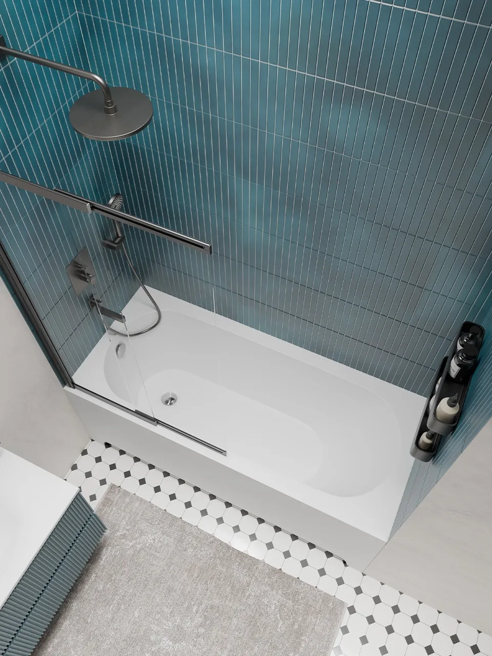Ванна из искусственного камня встраиваемая, в комплекте с ногами BelBagno BB-DELTA-170-75-46-MR-W-MATT-LEG-SET
