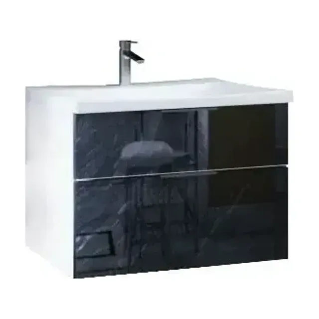 Тумба с раковиной MarkaOne Idalgo 75П black stone