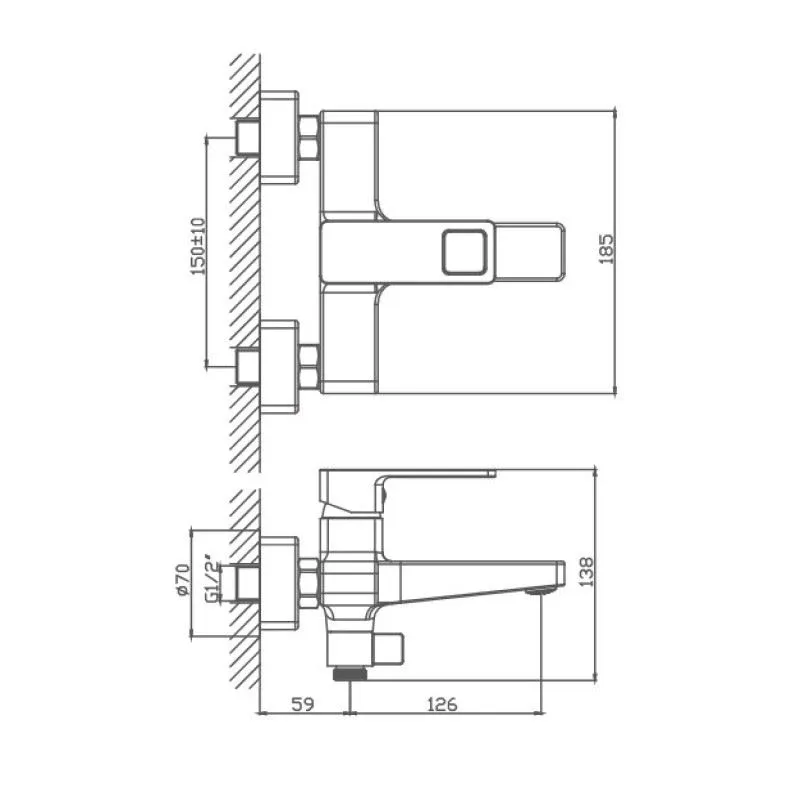 Смеситель Haiba HB60615 для ванны и душа