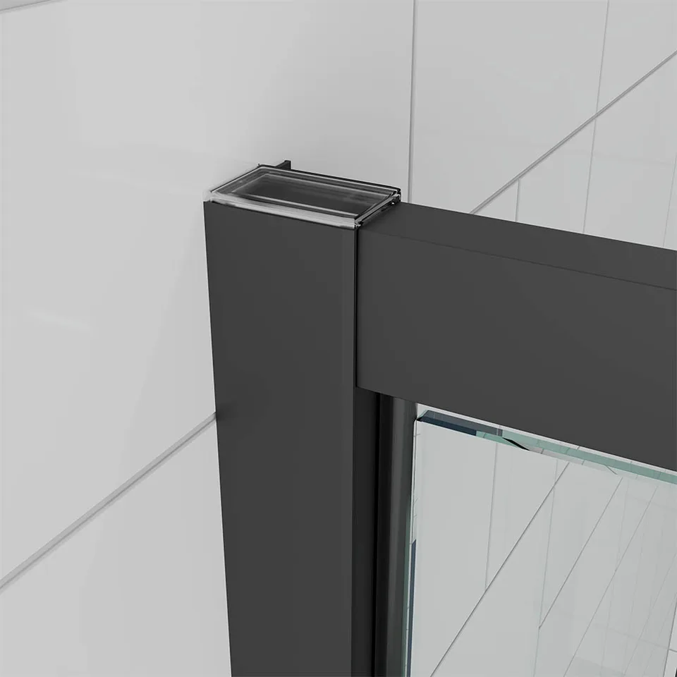 Боковая панель Veconi Ottimo SP B, 700х1900 черный матовый, стекло матовое