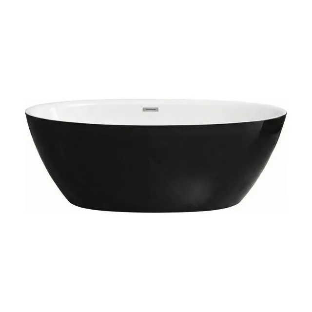 Ванна отдельностоящая Grossman Classic GR-2403MB (150х78х58) цвет черный/белый матовый