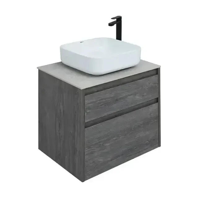 Тумба с раковиной Aquanet Nova Lite 60 дуб рошелье (2 ящика) (раковина City-1)