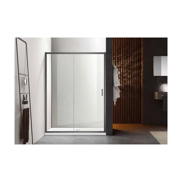 AQ ARI RA 10020GM Душевая дверь двухэлементная, раздвижная1000x2000 профиль оружейная сталь, стекло прозрачное