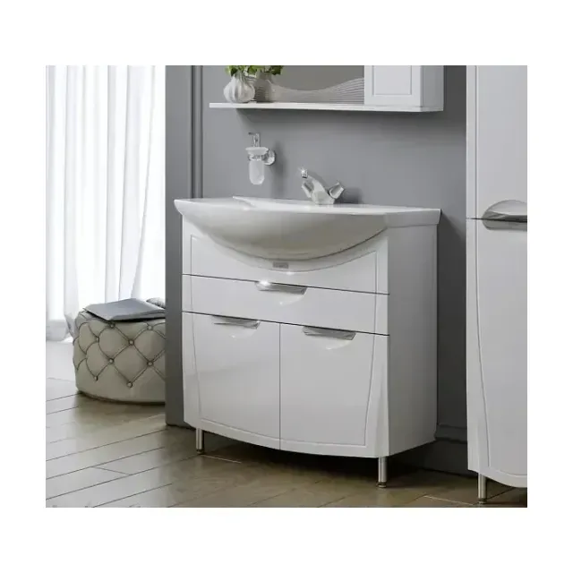 Тумба с раковиной Alavann Monaco 80-01 белый глянец
