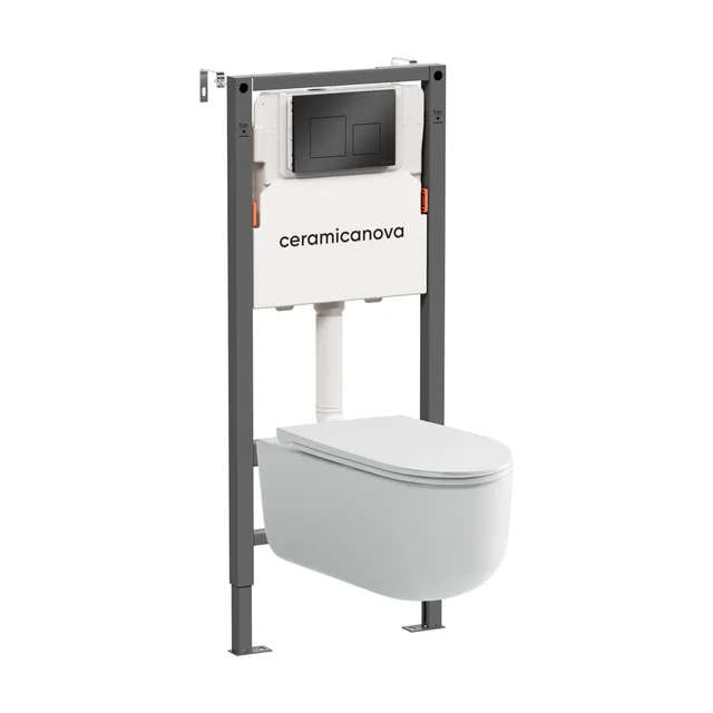 Инсталляция с кнопкой + унитаз Ceramica Nova Баланс (Balance)/Ульма (Ulma) CN4006_121002MB