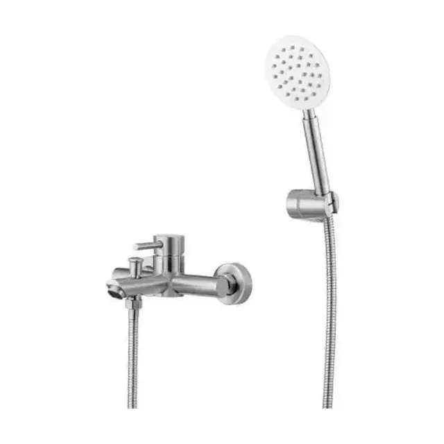 Смеситель Knotlor Течение/StreamLine SS-05 для ванны и душа с душевыми аксессуарами сатин