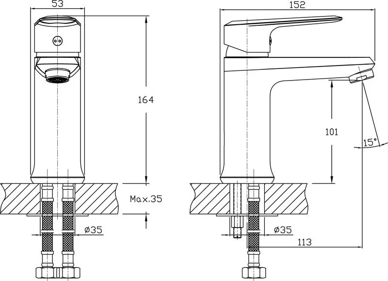 Смеситель Rush Devon DE7535-11 для раковины хром