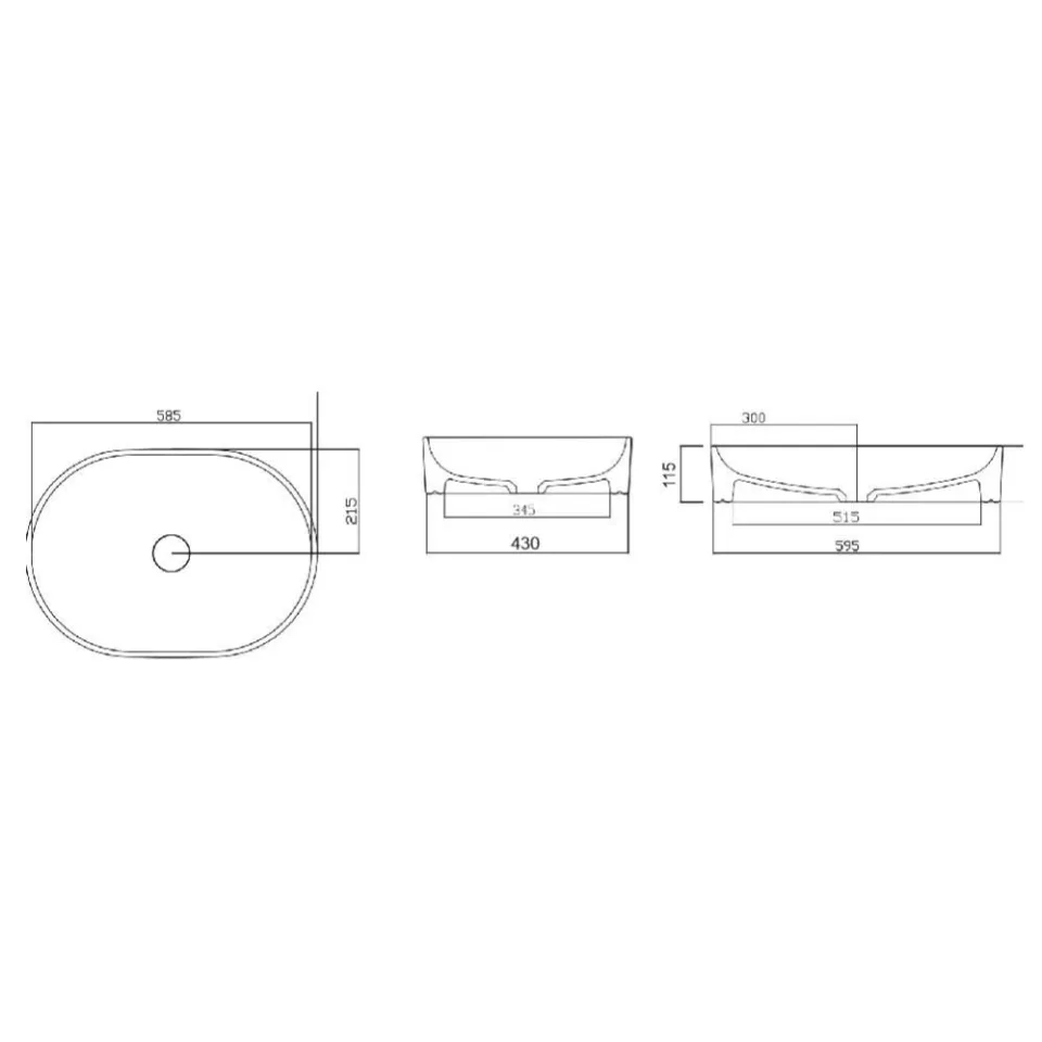 Накладная раковина Gural Vit Nova NO19MUL00 60*43