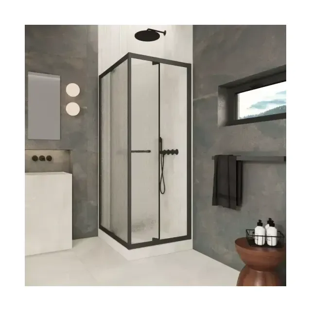 Душевой уголок Z+ZPV Inside 60*90 02M 02 профиль черный матовый стекло шиншилла