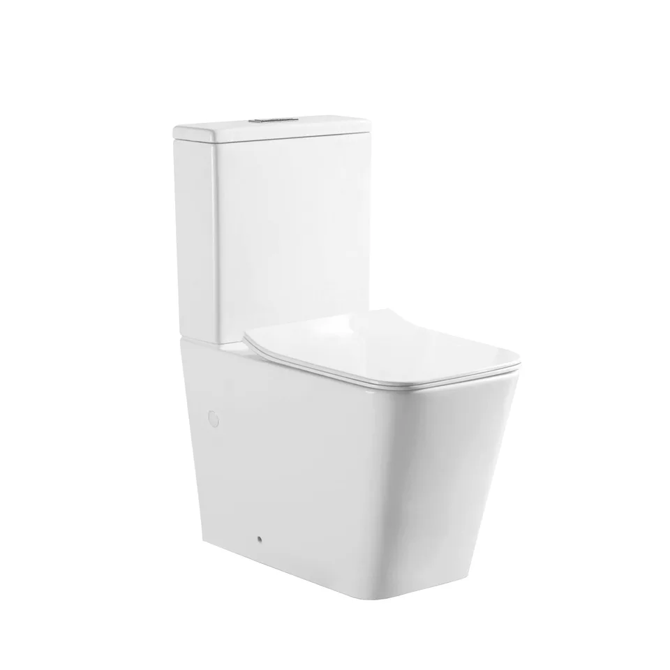 Унитаз напольный Grossman Classic GR-4445SQ (635х380х830) безободковый,белый с тонкой крышкой,микролифт,смыв торнадо,2 места