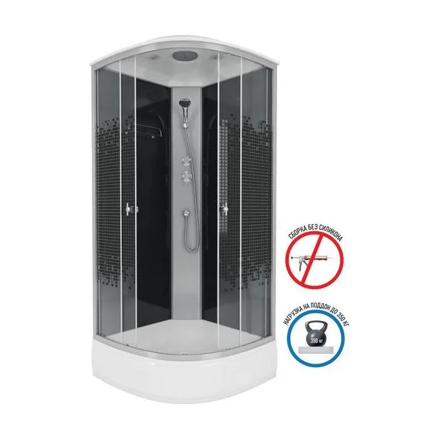 Душевая кабина Niagara Eco E100/26/BLACK (100х100х215)