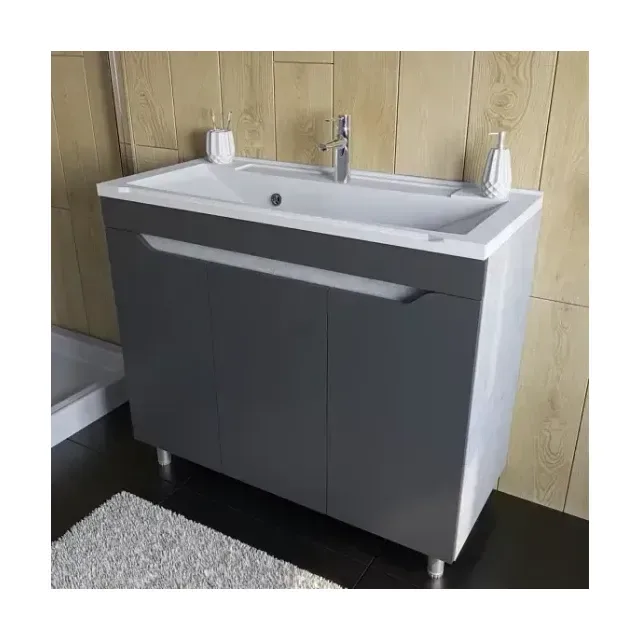 Тумба с раковиной Stella Polar Абигель 100 серый/цемент