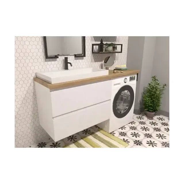 Тумба с раковиной Эстет Malibu Luxe 155 ФР-00007116 подвесная левосторонняя 2 ящика