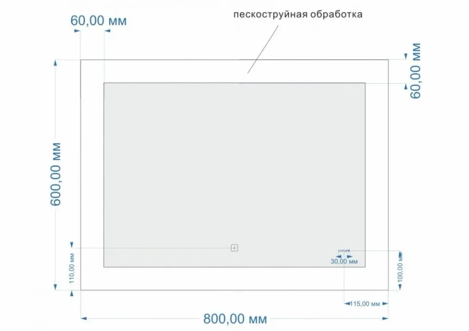 Зеркало Cersanit 030 Дизайн (Design) 80 с LED подсветкой и сенсорным выключателем