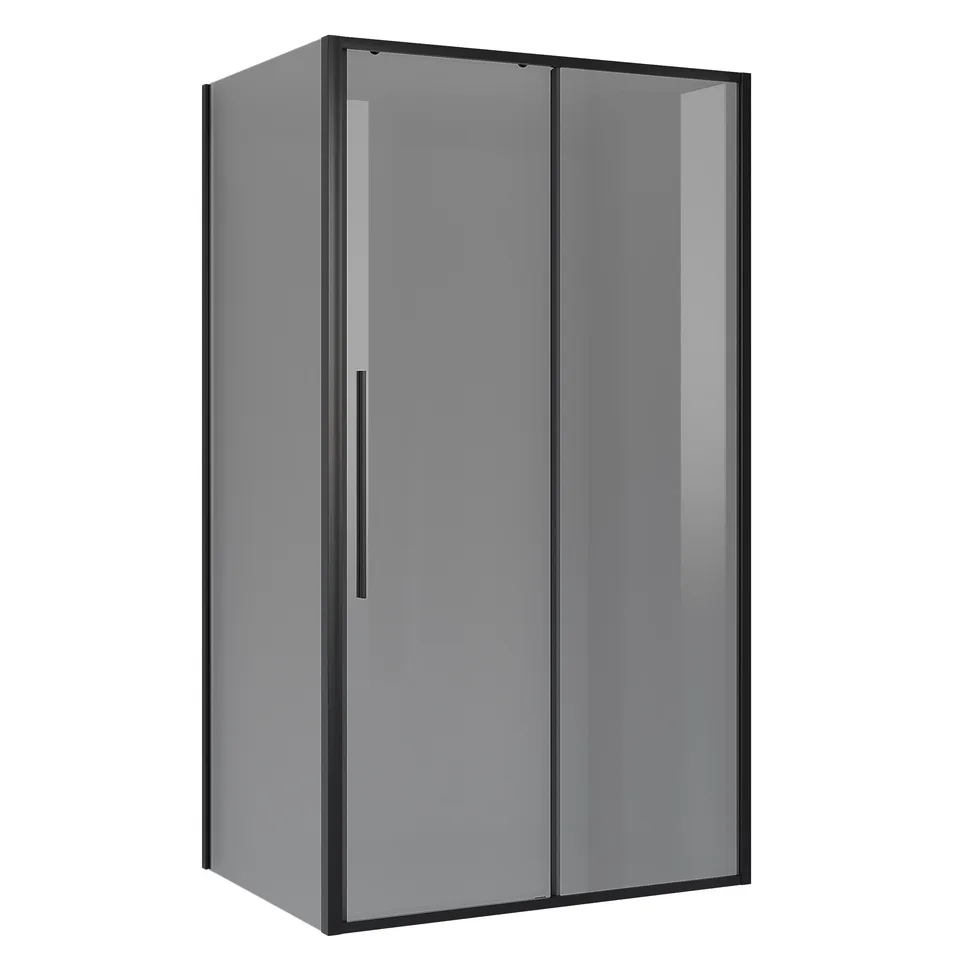Душевое ограждение Niagara Nova NG-85-14TB-TB100-34 (140х100х195) прямоугольник,черный матовый,дверь раздвижная,стекло тонированное,2 места