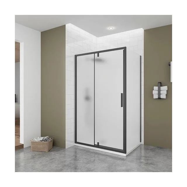Боковая панель Veconi Ottimo SP B, 700х1900 черный матовый, стекло матовое