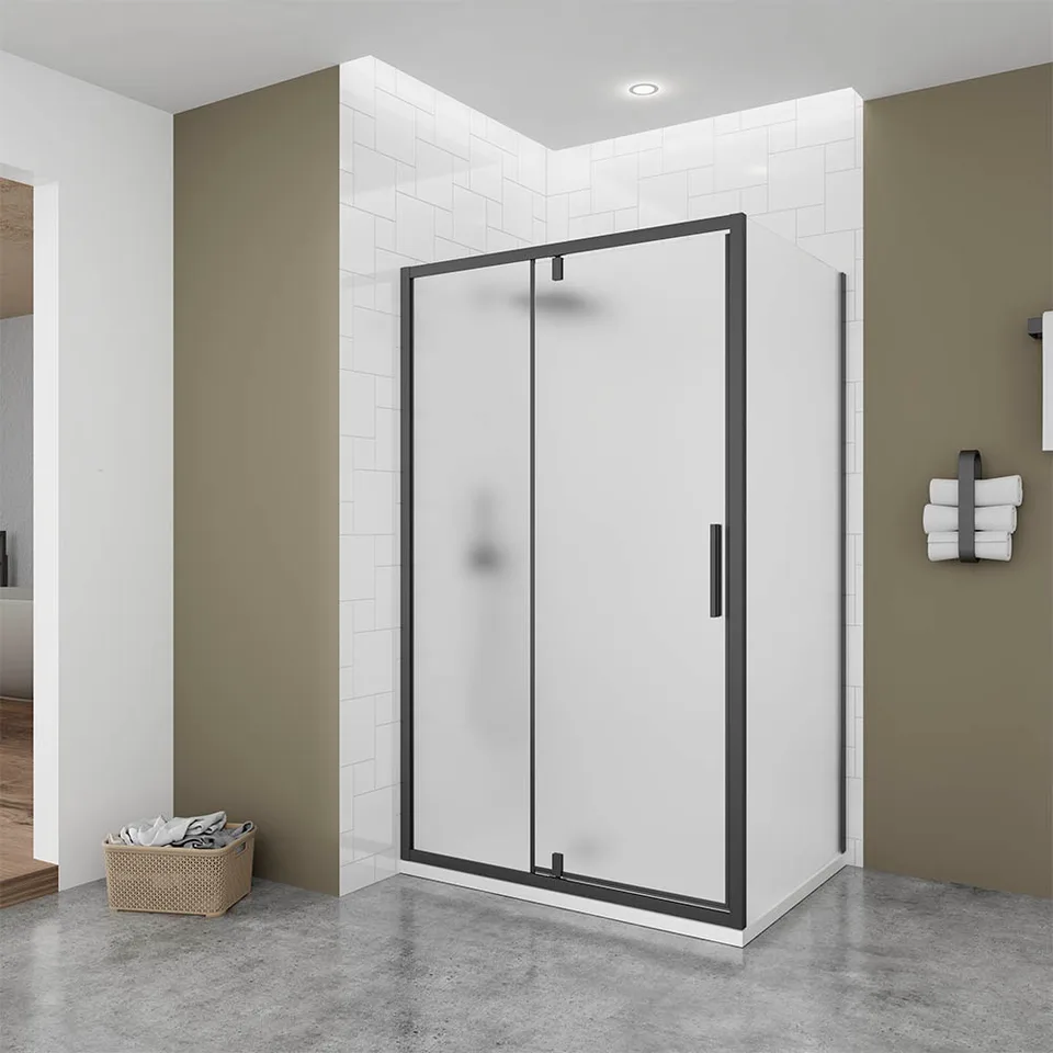 Боковая панель Veconi Ottimo SP B, 700х1900 черный матовый, стекло матовое
