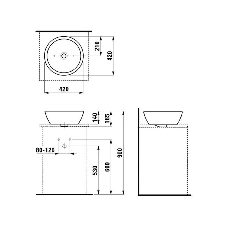 Накладная раковина Laufen Pro 42*42