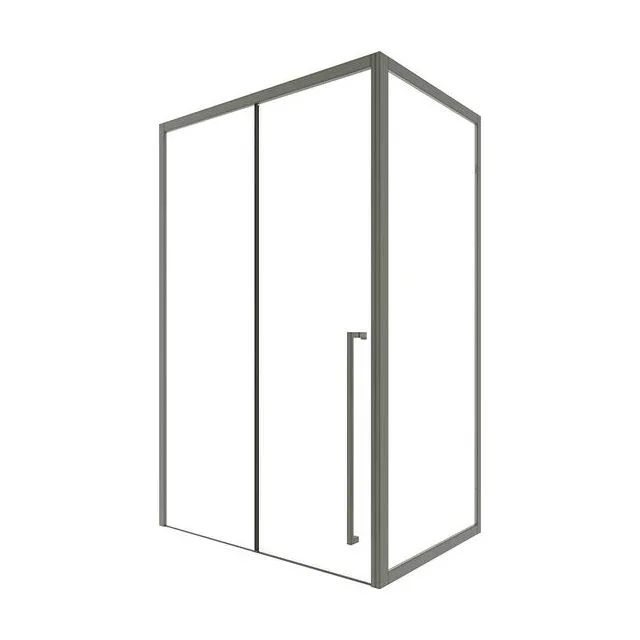 Timo Душевая дверь TDSS-120/13C-8R, раздвиж 1200*2000, проф никель + торцевое стекло TSS-900/13C-8 900*2000, проф никель