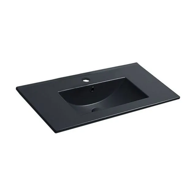 Раковина из сантехнического фарфора Vincea 81 см VBS-13980MB встраиваемая цвет черный матовый