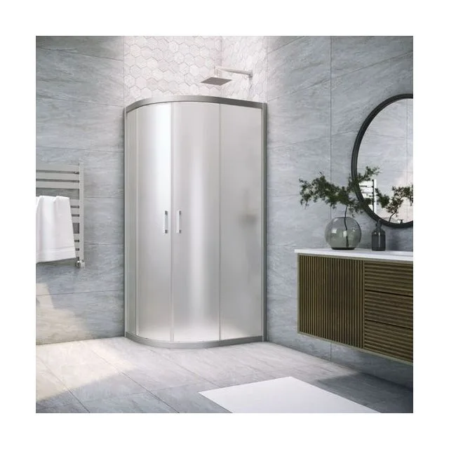 Душевой уголок ZS-F NOVO h2000 90*80 07 10, профиль матовый хром, стекло сатин
