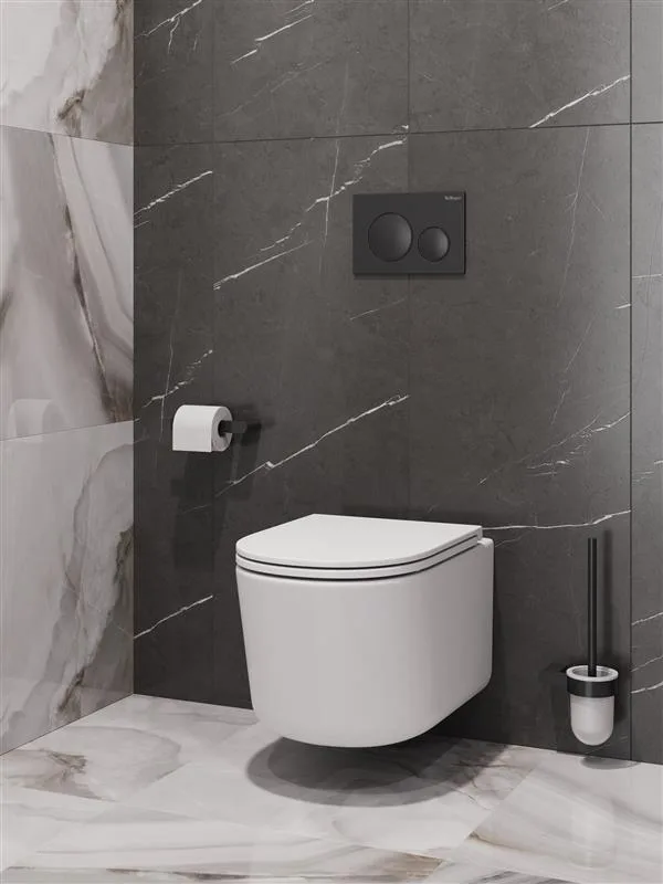 Унитаз подвесной безободковый с сиденьем и смывом TORNADO BelBagno UNIQUE BB007CH-TOR/SC
