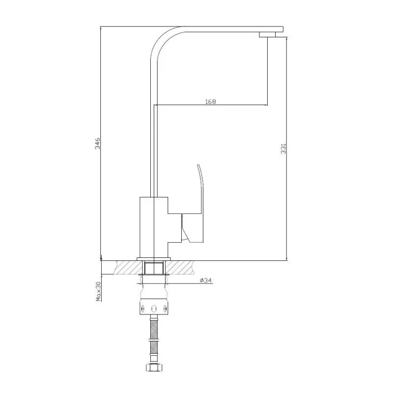 Смеситель Haiba HB70815 для кухни сталь матовая